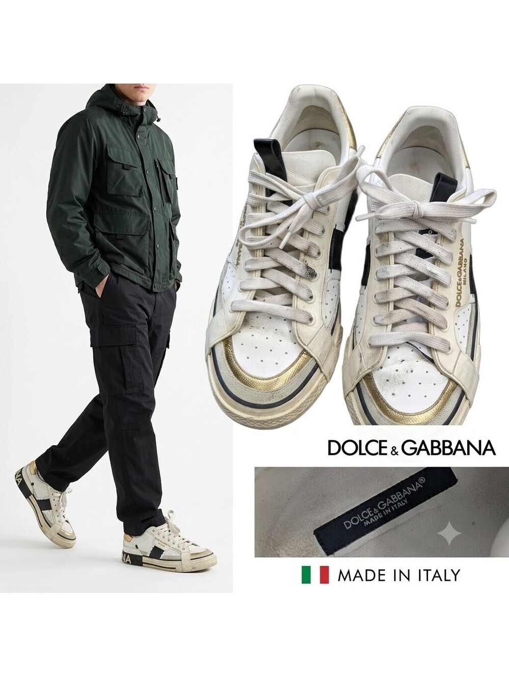 Dolce & Gabbana Custom 2.Zero Men Sneakers Italy US 8.5 EU42